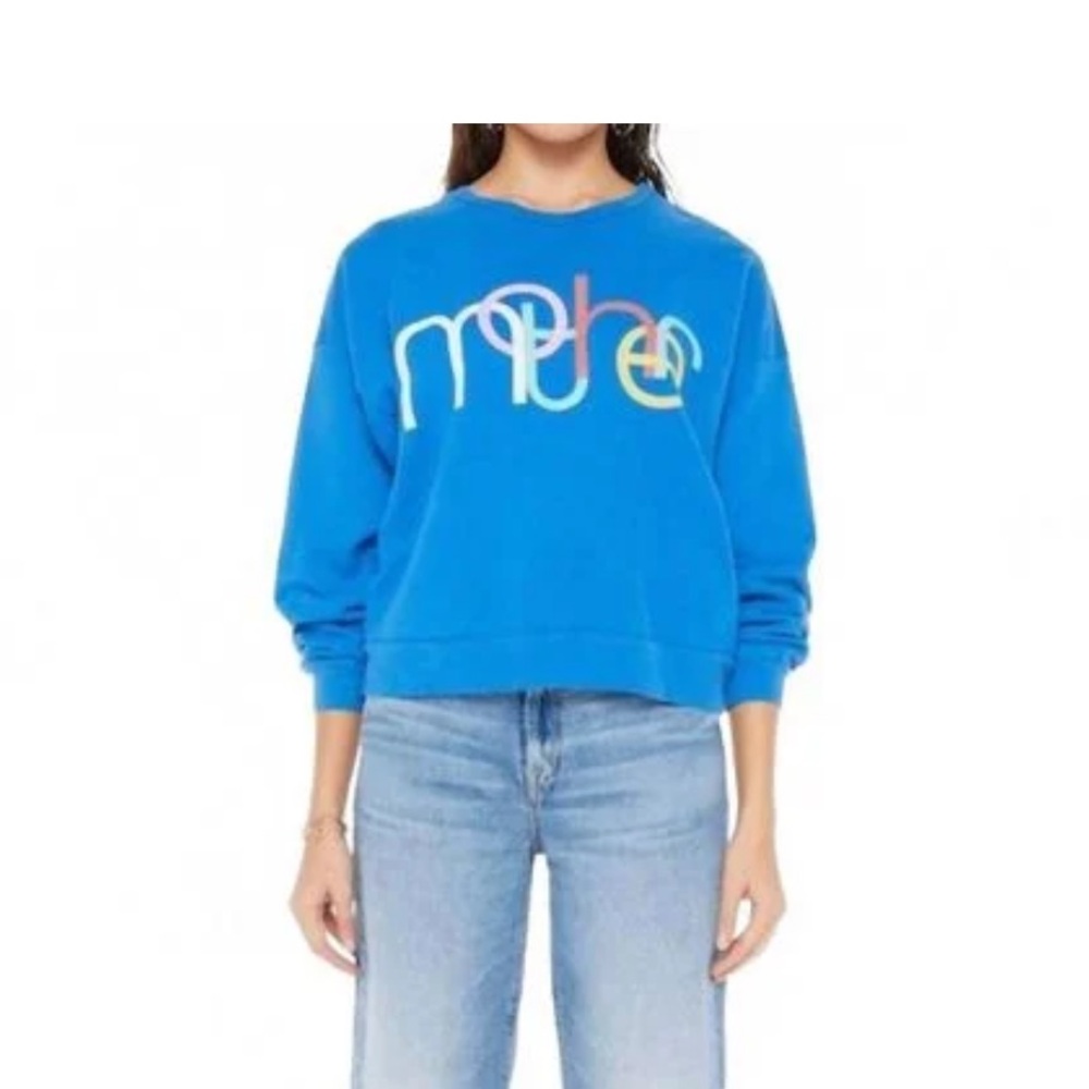 MOTHER Blue Sweatshirt with Multicolor Logo